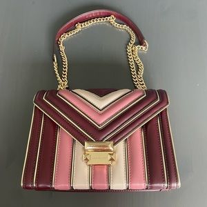 Michael Kors Tri color mauve, blush, maroon gold shoulder bag